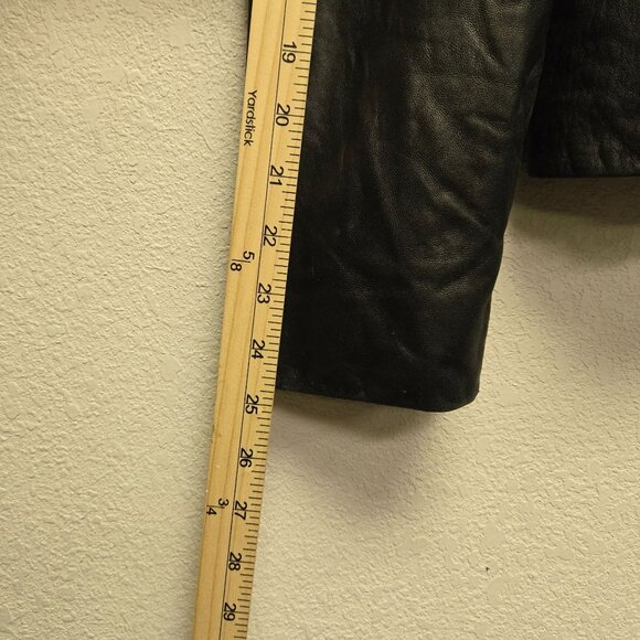 Vintage Wilsons Leather Black Cropped Blazer Jacket Soft Tailored M - Picture 14 of 16